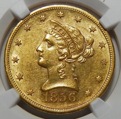 1856-S NGC MS60 $10 LIBERTY HEAD GOLD - Image 1 of 4