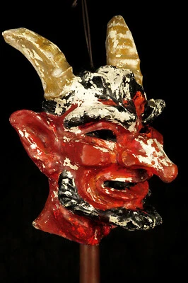 Étonnante et ancienne sculpture, tête du diable vers 1950 / Cabinet curiosités - Photo 1/4
