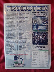 Preston North End promoted from League One - 2015 - souvenir print - Picture 1 of 1