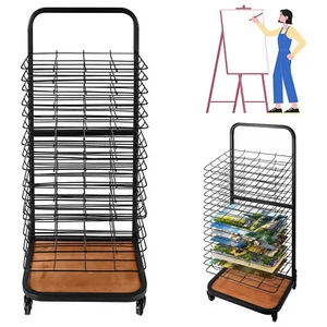 Art Drying Rack 16 Shelf Mobile Painting Storage Studios Classrooms Tools - Picture 1 of 8