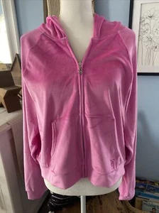 Victoria's Secret Hoodie Sweatshirt Crop Top Pink Velour Soft Extra Large XL NWT - Picture 1 of 10