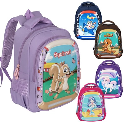 Kinderrucksack Jungen Mädchen Kindergartenrucksack Vorschule Rucksack Kinder 3D  - Bild 1 von 4