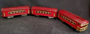 Vintage 30er Vorkrieg American Flyer Modell Spielzeug Zug Spur O 3 Personenwagen Set 8" EA - Bild 1 von 24