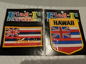 EMBROIDERED HAWAII STATE FLAG SHIELD PATCH Lot of 2 - Picture 1 of 4