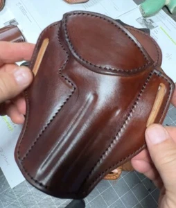 Colt Python LINED Revolver Leather OWB Holster (OTHER MODELS UPON REQUEST) - Picture 1 of 7