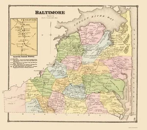 Historischer Stadtplan - Baltimore Centerville Delaware - Biere 1868 - 23 x 26,00 - Bild 1 von 20