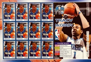 GRENADA TRACY McGRADY STAMP SHEET OF 12 MNH 2005 NBA BASKETBALL ORLANDO MAGIC - Picture 1 of 1