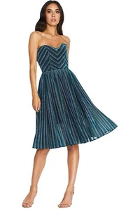 Dress the Population Rosalie Metallic Stripe Strapless Cocktail Dress XXS NWT - Picture 1 of 11