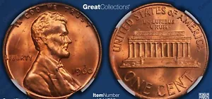 ERROR ! 1960 Lincoln DOUBLE CURVED CLIPS NGC MS65RD - Picture 1 of 3