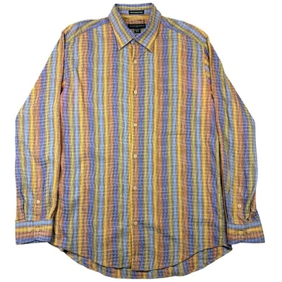 Camisa Jhane Barnes Manga Larga Para Hombre M Rayas Multicolor Abotonada De Colección Foto 1 de 4