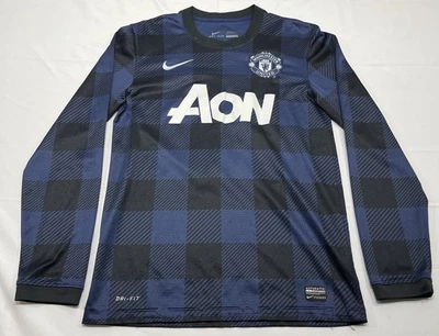 Camiseta Nike Manchester United Dri Fit Azul Negra A Cuadros L/S #10 Rooney Para Hombres S Foto 1 de 4