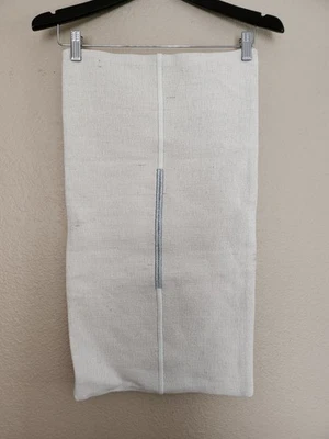 West Elm Lumbar Throw Pillow Cover Linen Button 14 X 26 Decorative Beige Tan - Image 1 of 4