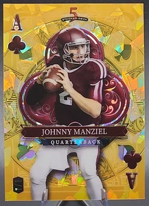 Johnny Manziel 1/1 2024 Comodín 5 Cartas Draw Oro Cracked Ice As Aggies Browns - Imagen 1 de 2