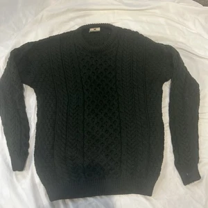 Carraig Donn Damen Irish Pullover Grün Pull Over M Wolle Zopfmuster Fischer - Bild 1 von 11