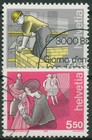 Schweiz 1989 Berufe Maurer Schneiderin 1402/03 gestempelt