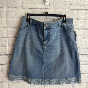 Westport Damen lässig neu mit Etikett Denim Spitze Akzent Cottagecore Rock Größe 16W - Bild 1 von 6