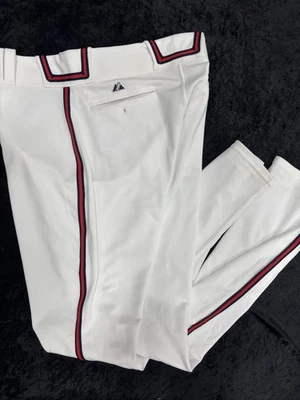Pantalones Majestic 37x37 Atlanta Braves blancos usados en juegos Foto 1 de 3