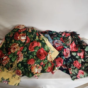 Lote De 9 Pantalones Muñeca Vintage Años 90 Floral Pierna Ancha Rosas Hechos A Mano - Imagen 1 de 10