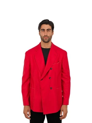 $2200 RUBINACCI NAPOLI Red Double Breasted Jacket Soft Cashmere 44 US / 54 EU - Image 1 of 4