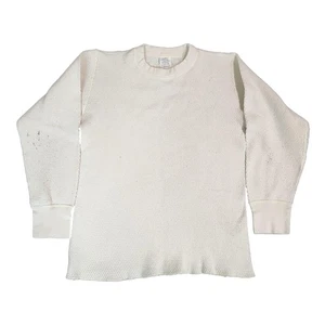 Vntg US Military Undershirt Shirt Medium White Thermal Waffle Extreme Cold 90s - Picture 1 of 10