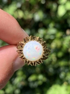 Anillo grande pesado de ópalo de oro de 14 quilates años 70 7,1 gramos - Imagen 1 de 6