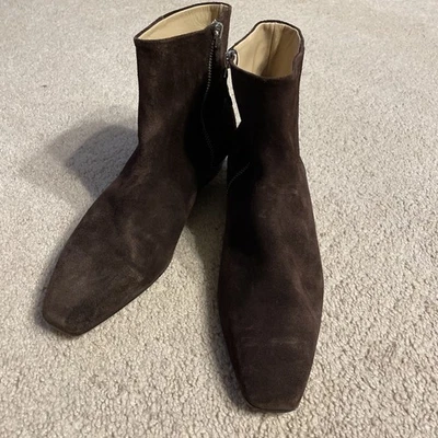 Botín Banana Republic 9 Italiano Cuero Gamuza Marrón ¡NUEVO! Puntera cuadrada Foto 1 de 4