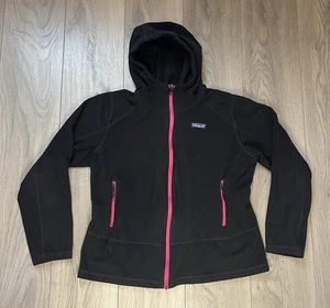 Women’s Patagonia Emmilen Hoody XL Black & Pink Fleece Full Zip 25811 - Picture 1 of 7