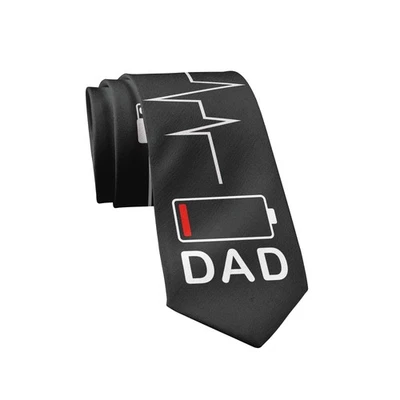 Dad Battery Low Necktie Funny Ties Hilarious Dad Tie Novelty Neckties for Men - Image 1 of 4