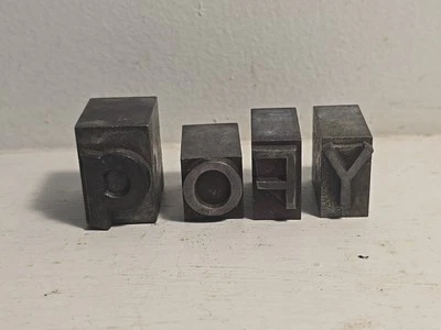 古董汉密尔顿字母类型排版印刷机铅块字母 — 第 1/4 张图片