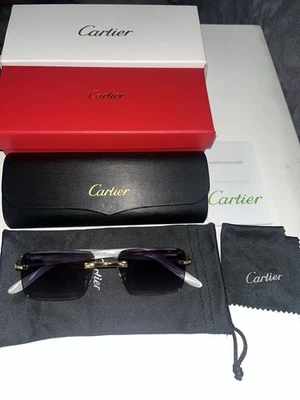 Car teir Sunglasses Buffalo Horn Iced Out- Model CT00521 Made In France - Image 1 of 4