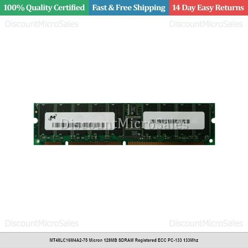 MT48LC16M4A2-75 Micron 128MB SDRAM Registered ECC PC-133 133Mhz - Image 1 of 1
