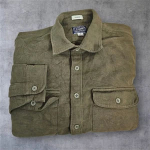 J Crew Sportman Outfitters Mens Button Down Shacket Green Military Small H61 - Picture 1 of 8