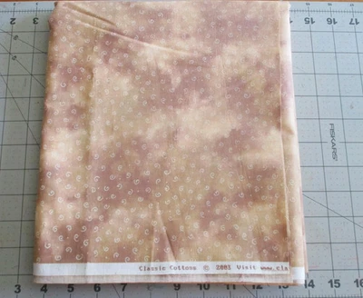 Vintage Pink Swirls Cotton Fabric - Classic Cottons OOP 2003 3 yards - Image 1 of 2