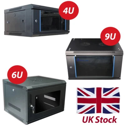 4u 6u 9u Network Data Cabinet 600mm Comms Wall Rack Switch LAN FLAT PACK - Image 1 of 4