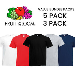 Fruit of the Loom Heavy Cotton Plain T-Shirt Blank Mens Tee S-3XL New