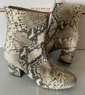 Botines Free People Cecile Talla 6.5 o 7/ EU 37 Estampado Serpiente Cremallera Foto 1 de 4