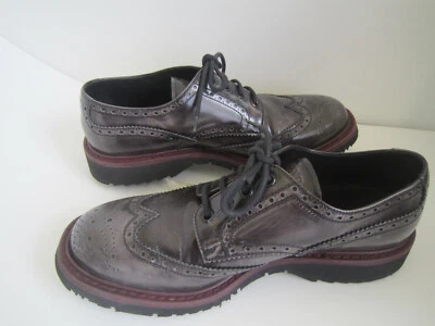 Oxford Prada Berenjena/Borgoña Charol Brogue Plataforma Talla UK 8.5 US 9.5 Foto 1 de 4