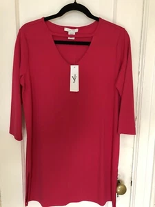 Women’s Tunic Top Long sleeve Hot Pink. By:Joan Vass, Size MP - Picture 1 of 5
