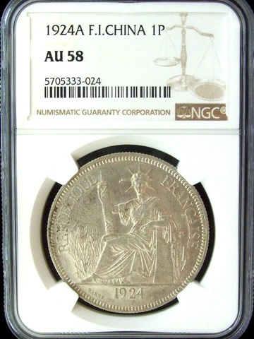 1924 FRENCH INDO CHINA PIASTRE DOLLAR NGC AU58 ON SALE Cover