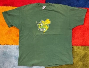 Vintage 90s T Shirt Mickey's Bee Malt Liquor 40oz Faded Green Hiphop Beer Weed - Picture 1 of 8
