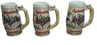 1983 Budweiser Vintage Holiday Clydesdale Beer Stein / Mug Ceramarte Lot Of 3