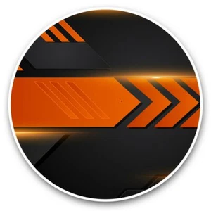 2 x Vinyl Stickers 20cm  - Orange Black Gaming Style Abstract Print  #45937 - Picture 1 of 8