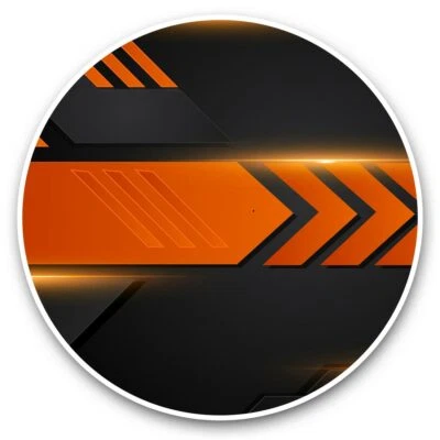 2 x Vinyl Stickers 20cm  - Orange Black Gaming Style Abstract Print  #45937 - Image 1 of 4