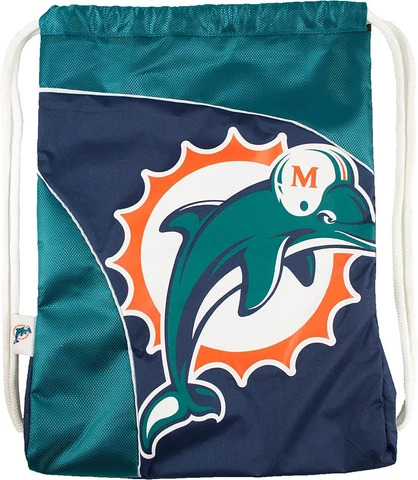 Littlearth NFL Miami Dolphins Curve Cinch Backpack, One-Size, Team Color Cover