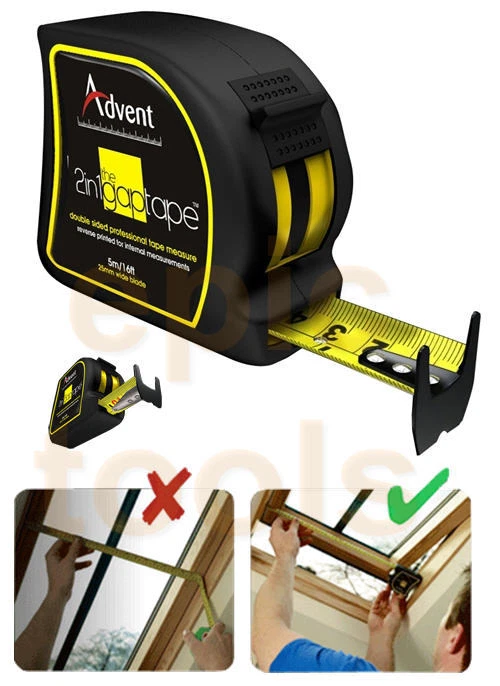ADVENT 5m/16ft GAP Double Sided Metric & Imperial Internal/External Tape Measure