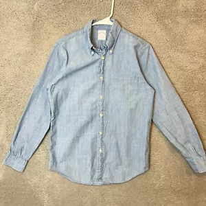 Brooks Brothers Shirt Mens Small Blue Regent Fit Chambray Button Down - Picture 1 of 11
