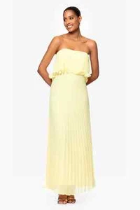 Betsy & Adam A27098 "Zoe" trägerloses Chiffon Plissee bodenlanges Kleid - Bild 1 von 2