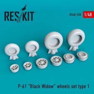 1/48 Reskit RS48-0258 Northrop P-61 Black Widow Wheels set - Picture 1 of 1