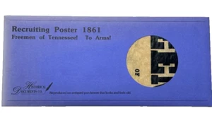 Recruiting Poster 1861 Freemen of Tennessee To Arms on Antiqued Parchment Paper - Picture 1 of 2