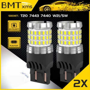 2x 7443 Reverse Backup Light Bulbs White for Ford F150 F250 2018 2019 2020 2021 - Picture 1 of 12